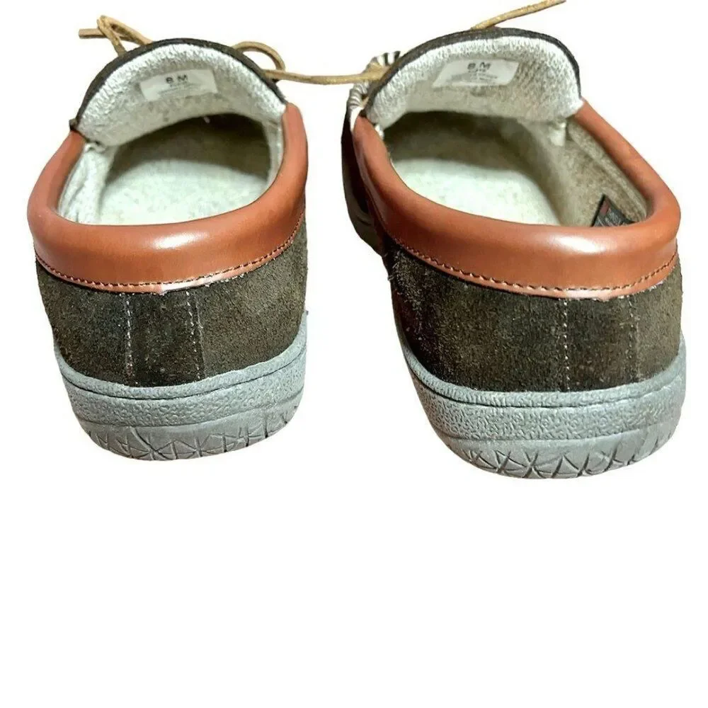 The Vermont Country Store Brown Suede Moccasin Unisex Indoor/Outdoor Slipper 8M